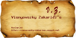 Visnyovszky Zakariás névjegykártya